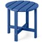 18 Inch Round Outdoor Navy Side Table HDPE Patio End Table Rustproof Stainless Screws